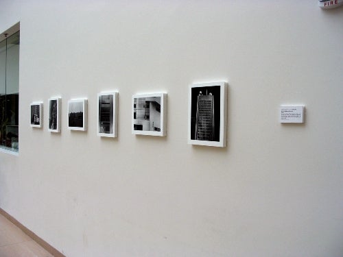 Six black and white photographs displayed in a row.