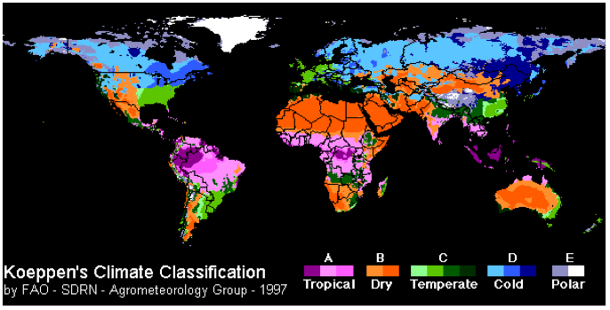 A map of climate classification.