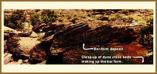 A photo of a bar-form deposit.