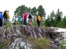 People standing on the metabasalts.