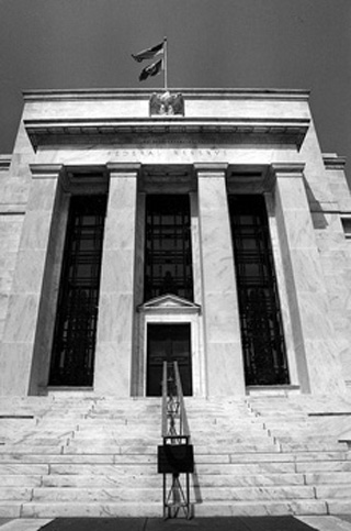 Constitution Avenue entrance of the Federal Reserve, Washington, DC.