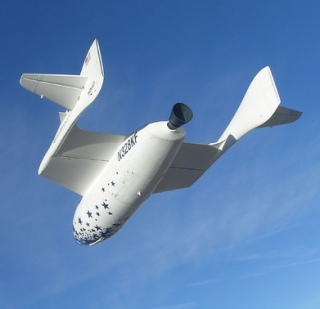 Photo of spacecraft in flight.