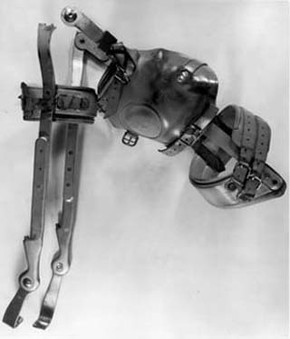 Photo of a damaged leg brace.