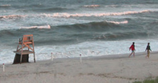 A photograph of the coast of Fire Island, New York.